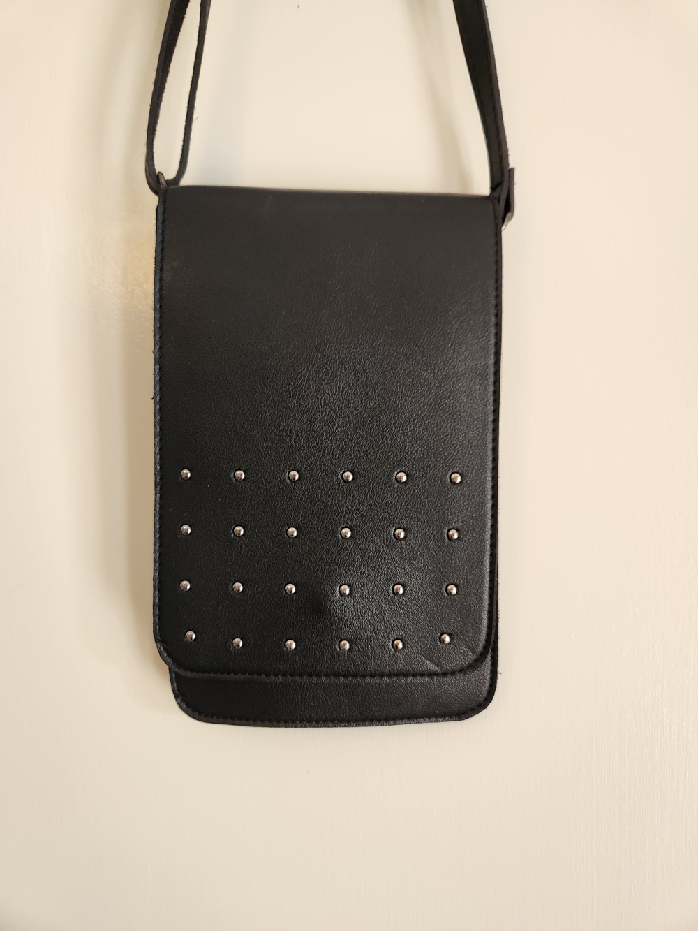 Black Studded Crossbody Phone Bag
